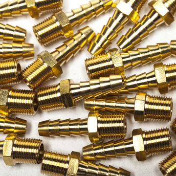 LTWFITTING Brass Fitting Coupler 1/4-Inch Hose Barb x 1/8-Inch Male NPT Fuel Gas Water(Pack of 500)